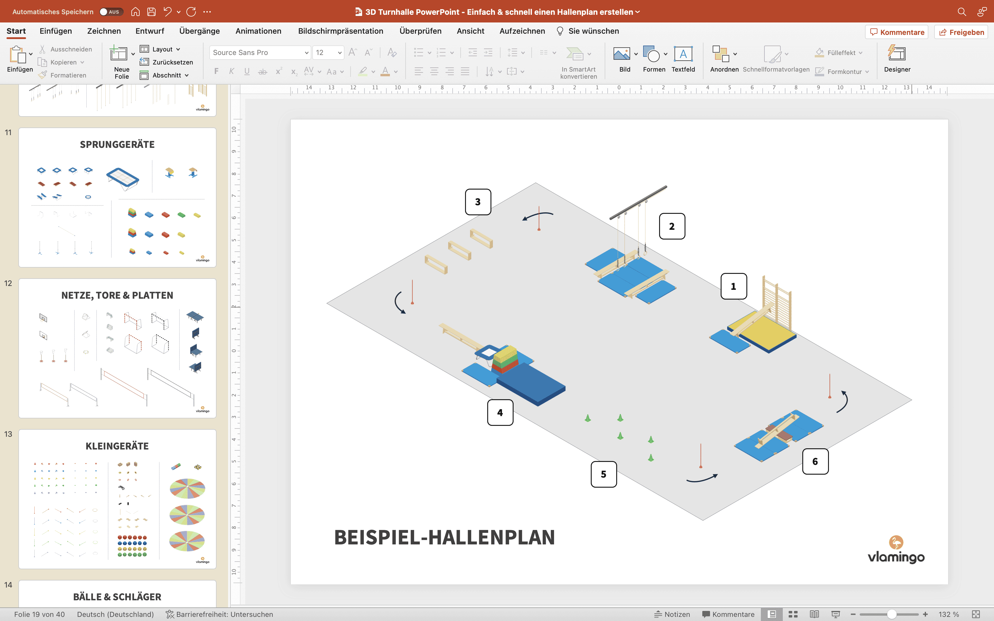 3D Turnhalle PowerPoint - Anleitung