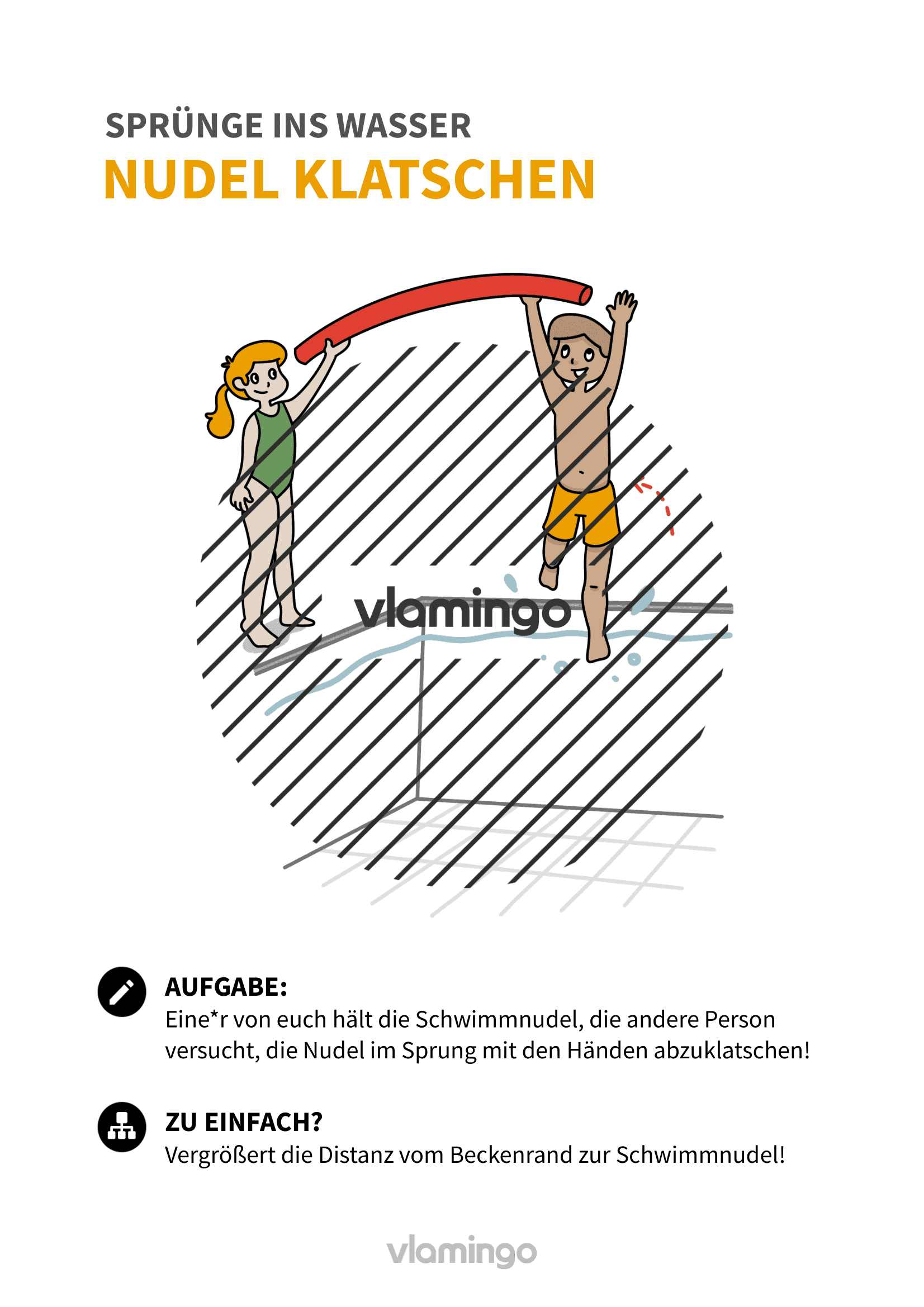 Nudel abklatschen - Sprünge ins Wasser für Anfänger - Wasserspringen Nudel abklatschen - Sprünge ins Wasser für Anfänger - Wasserspringen