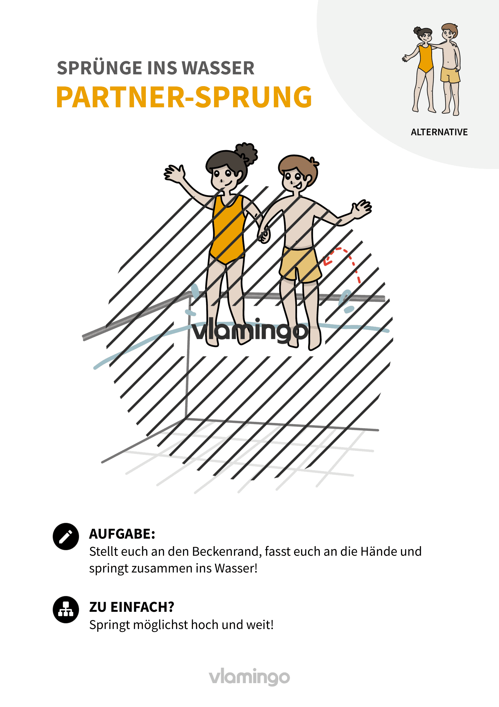 Partner-Sprung - Sprünge ins Wasser für Anfänger - Wasserspringen Partner-Sprung - Sprünge ins Wasser für Anfänger - Wasserspringen