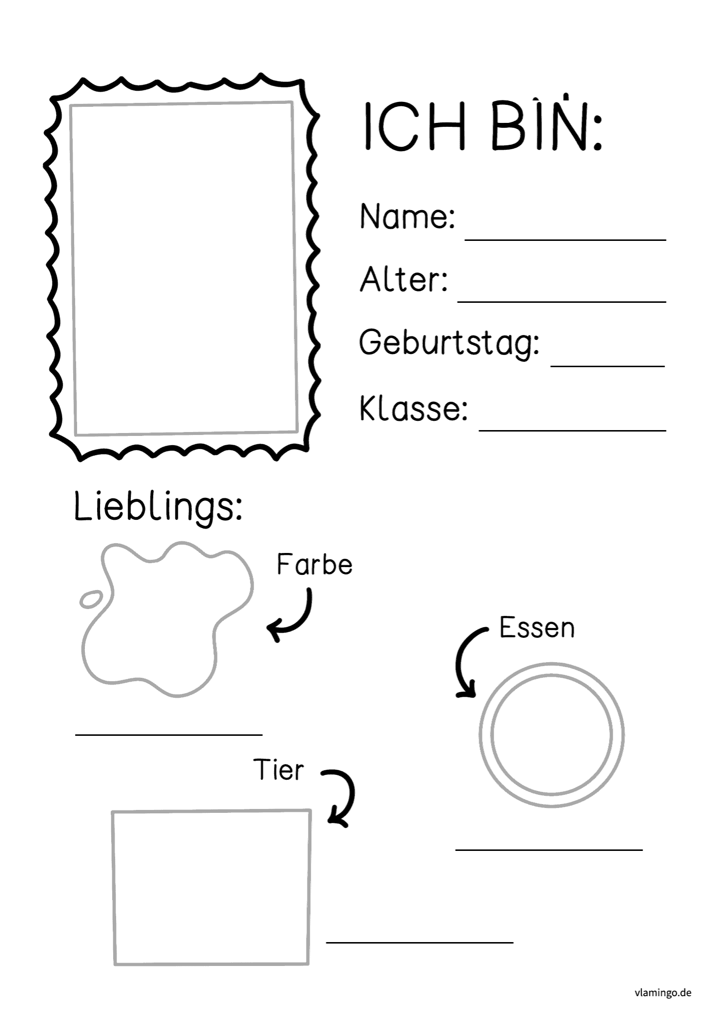 Steckbrief - Das bin ich - Vorlage 2 Steckbrief - Das bin ich - Vorlage 2