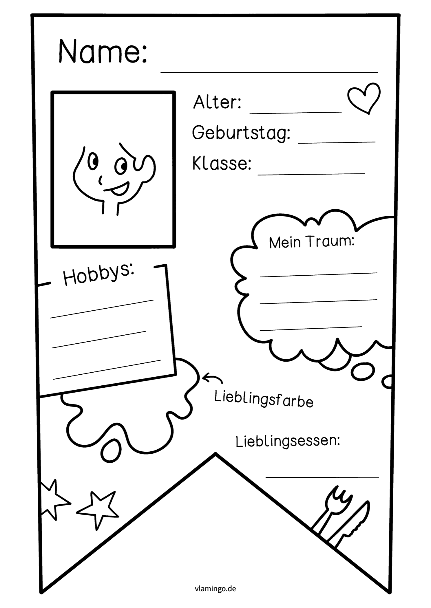 Steckbrief - Wimpel - Vorlage 2 Steckbrief - Wimpel - Vorlage 2