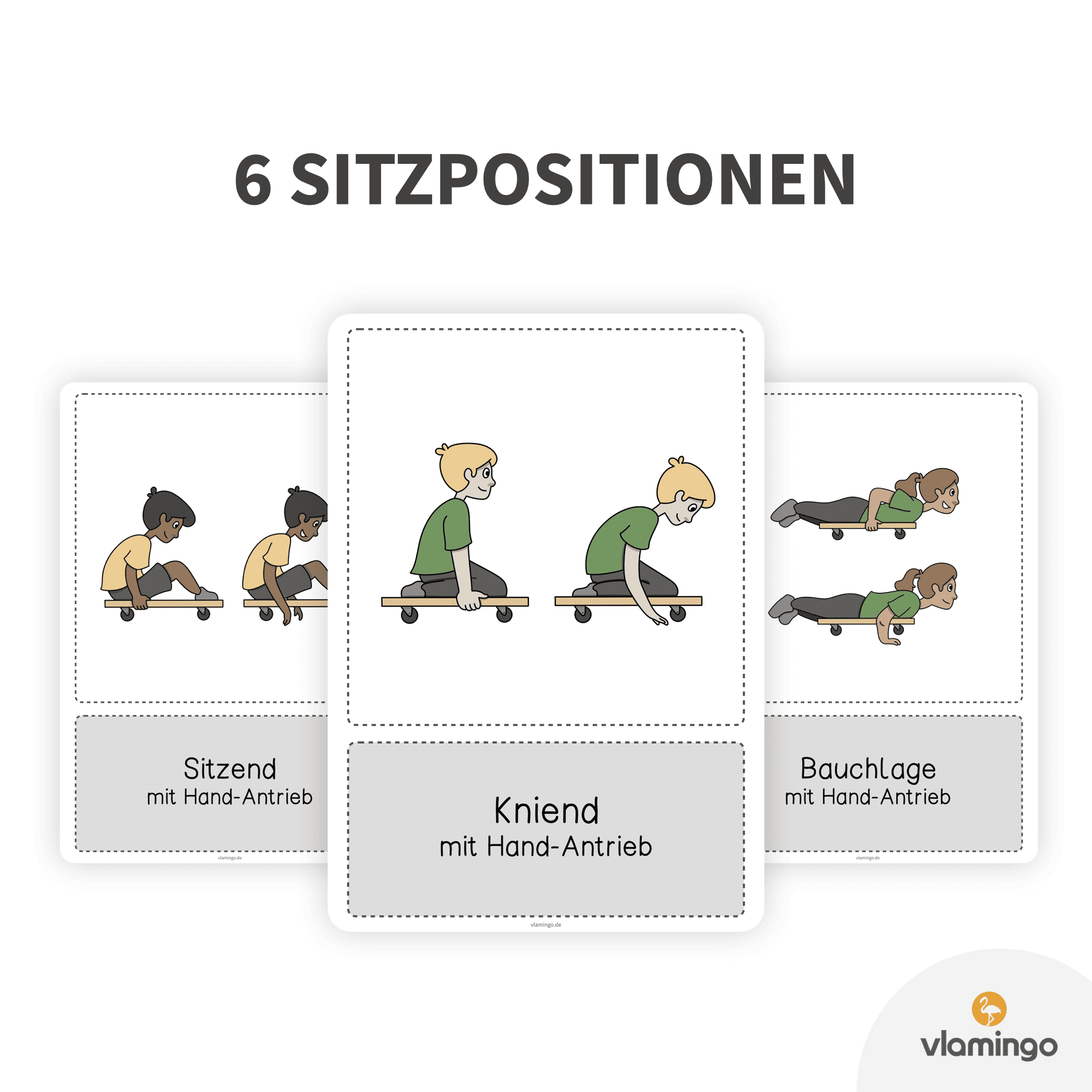 Rollbrett-Sitzpositionen Rollbrett-Sitzpositionen