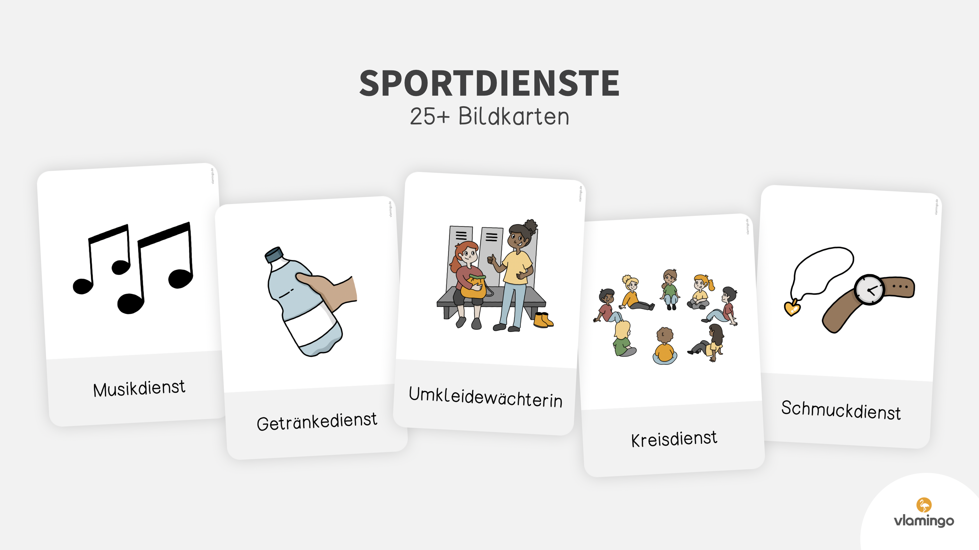 Sportdienste - 25 Bildkarten für den Sportunterricht in der Grundschule