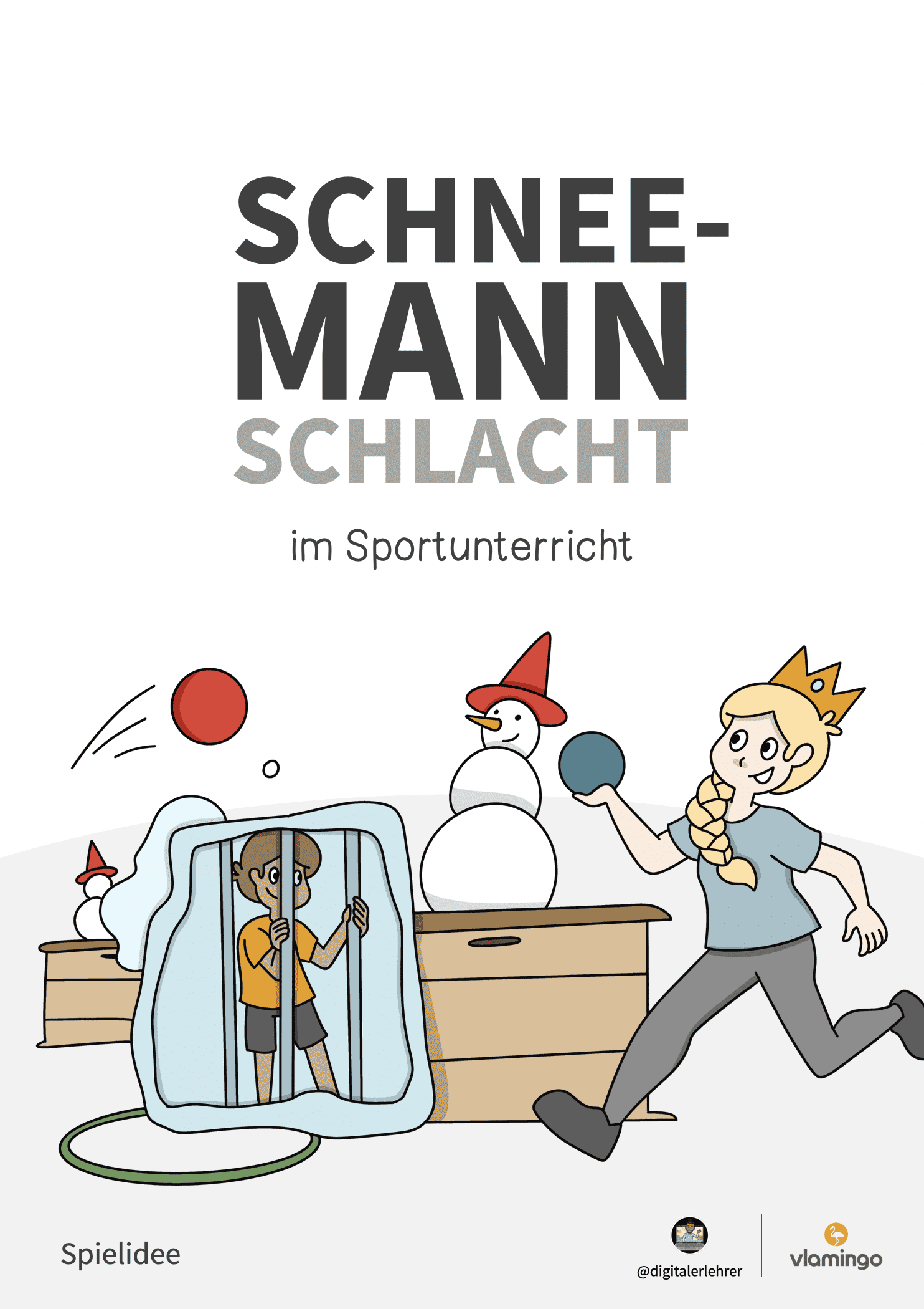 Schneemann-Schlacht im Sportunterricht